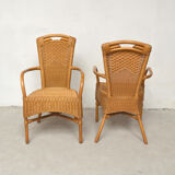 Pair of rattan armchairs