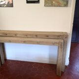 paire de console en chêne massif et metal