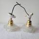 Duo of glass and porcelain flower wall lights