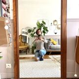 Vintage wooden door mirror 132x79