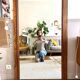 Vintage wooden door mirror 132x79