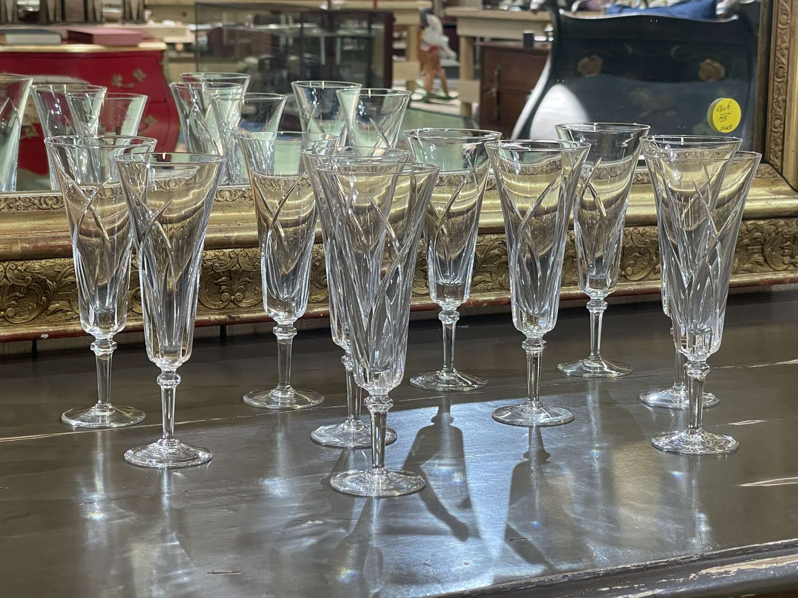 Series of 11 Sèvres crystal wine glasses Niagara model of the 1950s