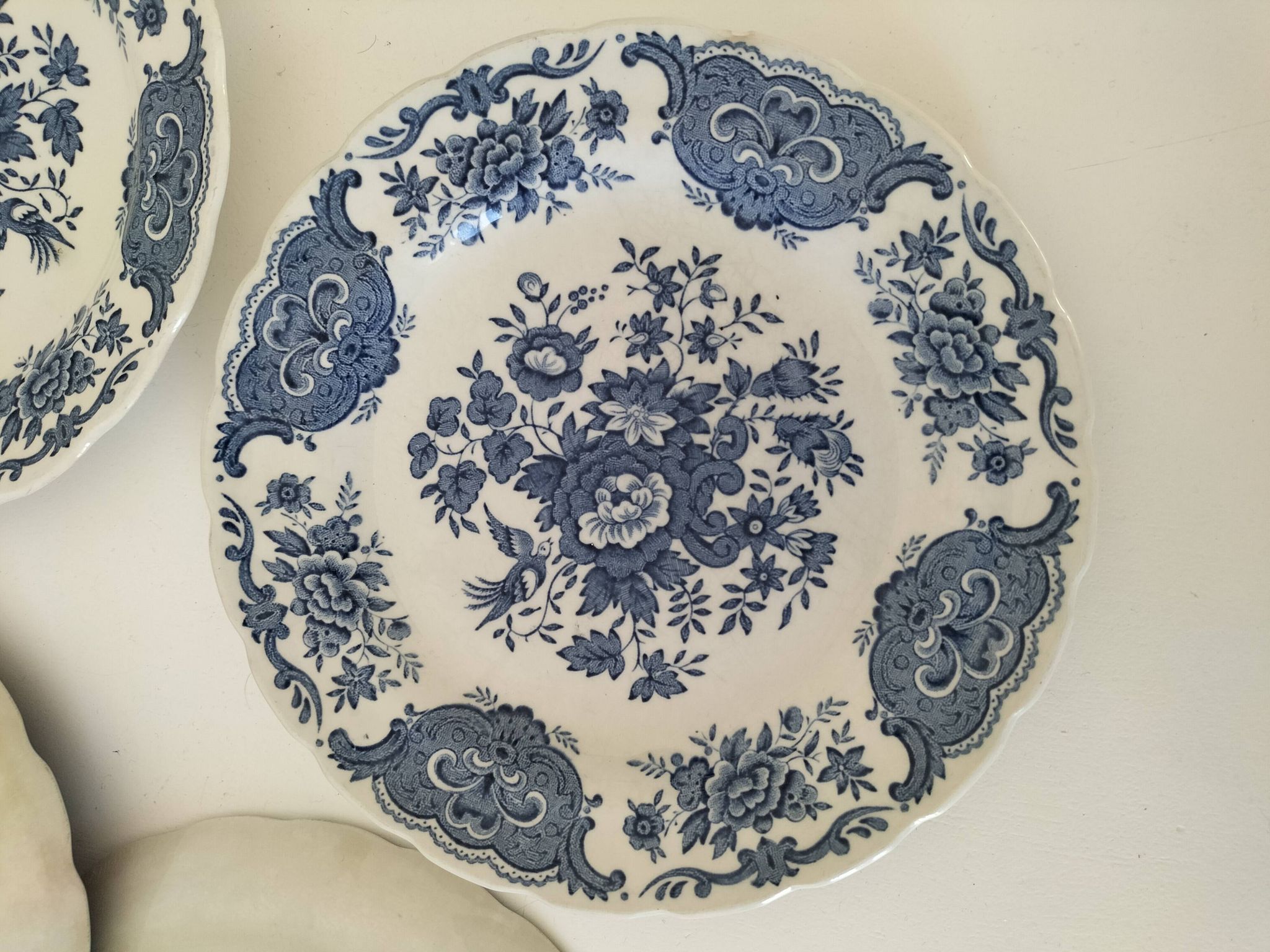 4 Ridgway Windsor Blue English Dessert Plates – Staffordshire