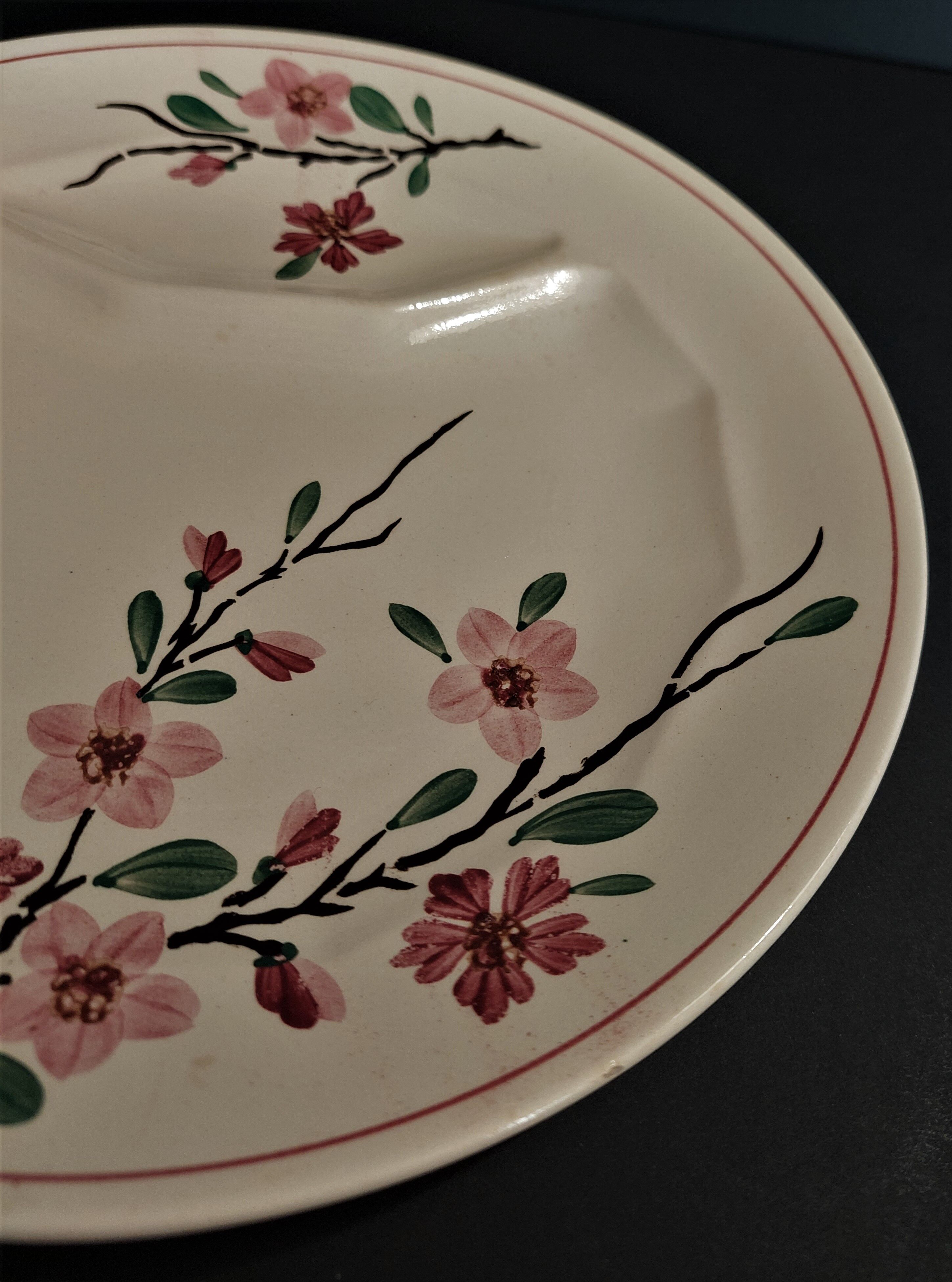Asparagus plate Sarreguemines decoration sharp sharp early twentieth century