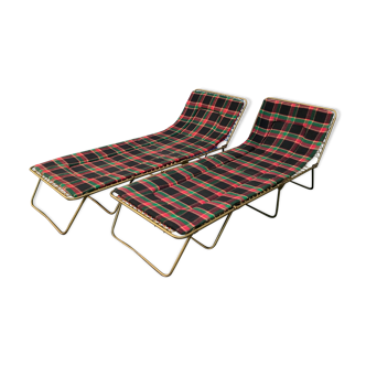 Pair of Lafuma sun beds