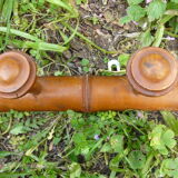 Rustic wooden coat rack turned in imitation of bamboo 1900 4 hooks