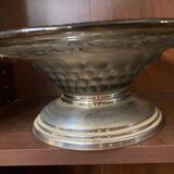 Coupe à fruits Art Déco en verre fumé, pied en chrome