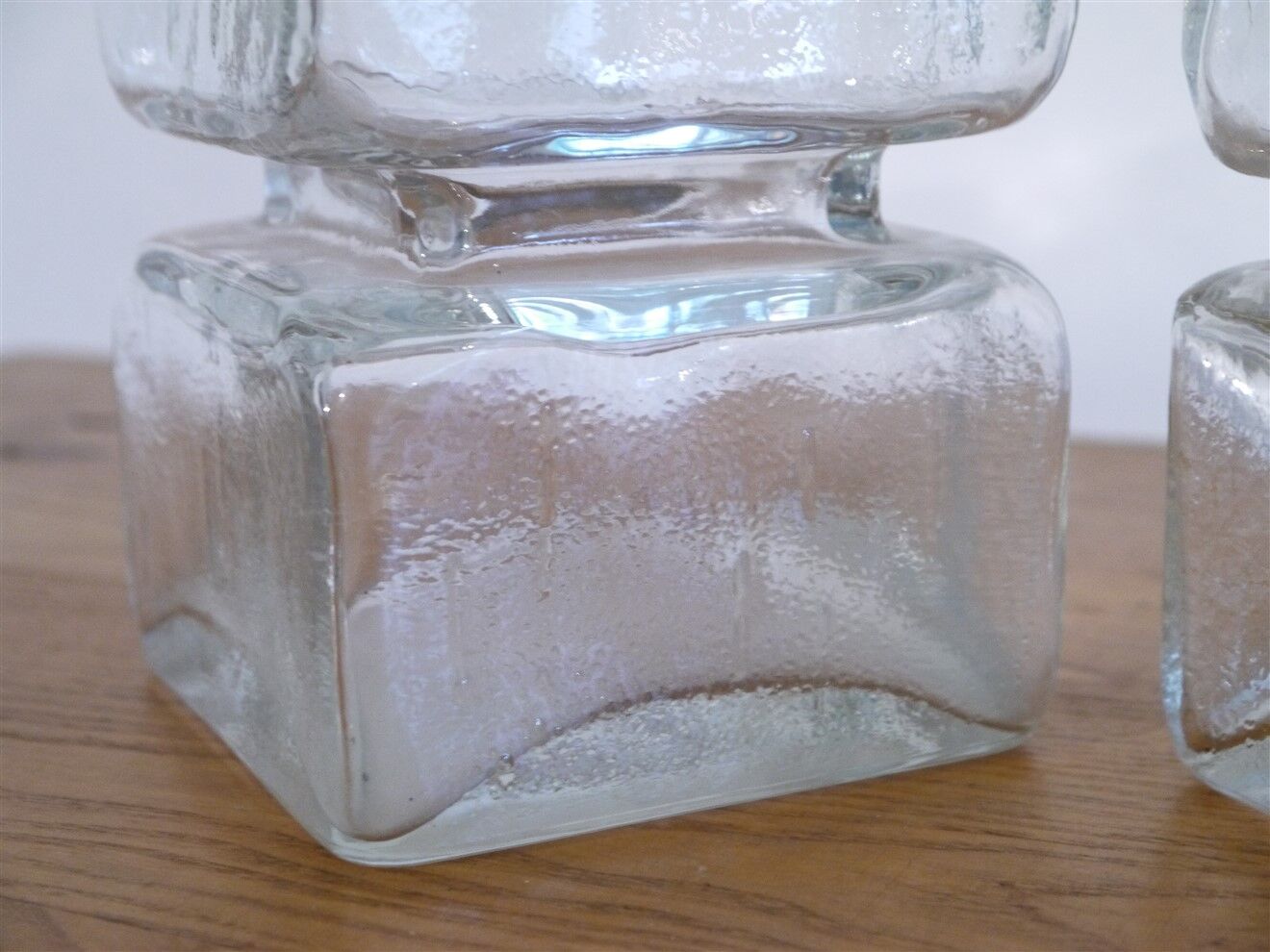 Series of 3 vintage glass vases, H Tynell 1960