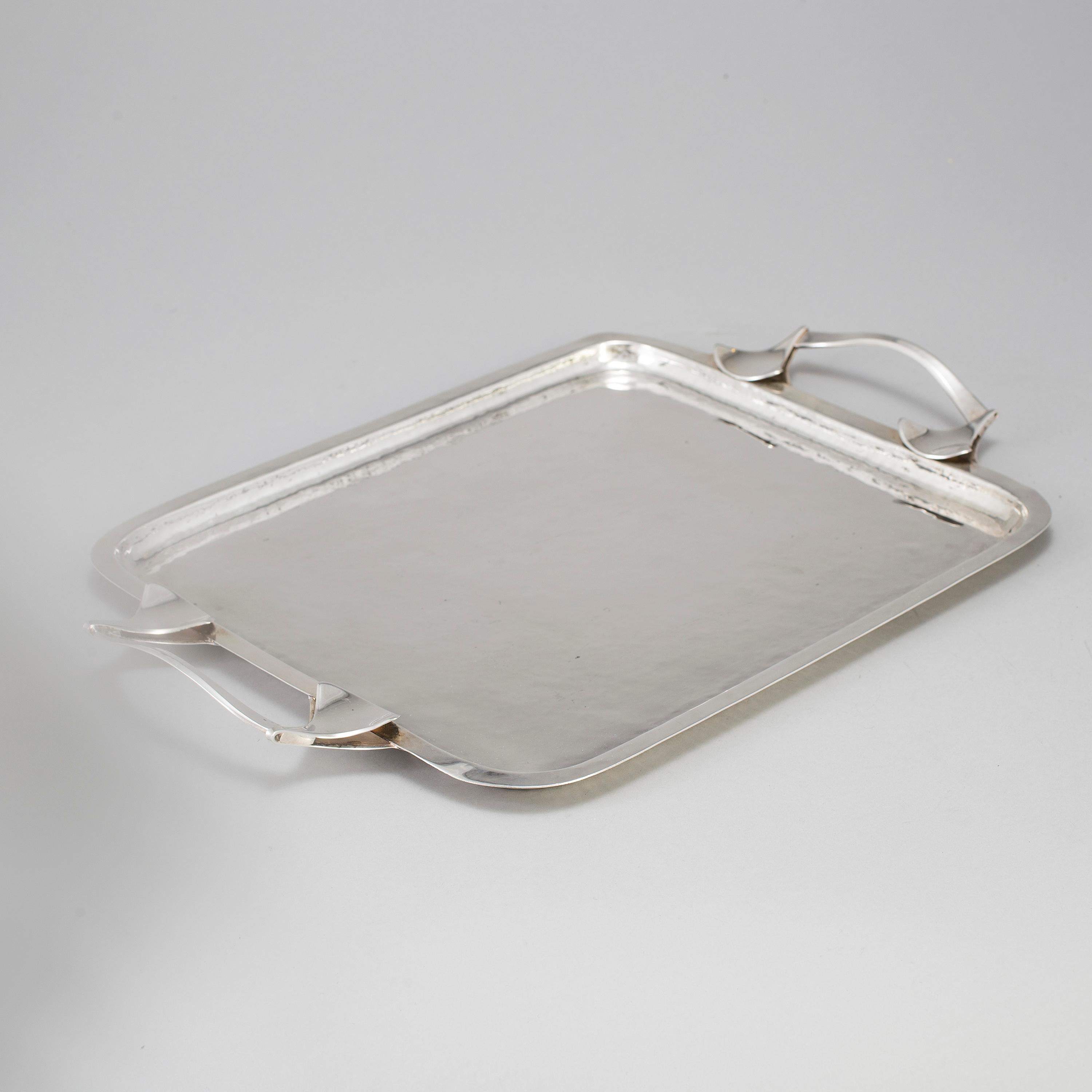 Silver plate by Georg Jetel for Alton Sweden 1980 Signed and dated