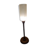 Lampe vintage laiton et opaline blanche