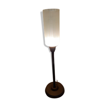 Vintage laiton and opaline blanche lamp