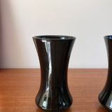 Pair of black opaline vases early 20th century