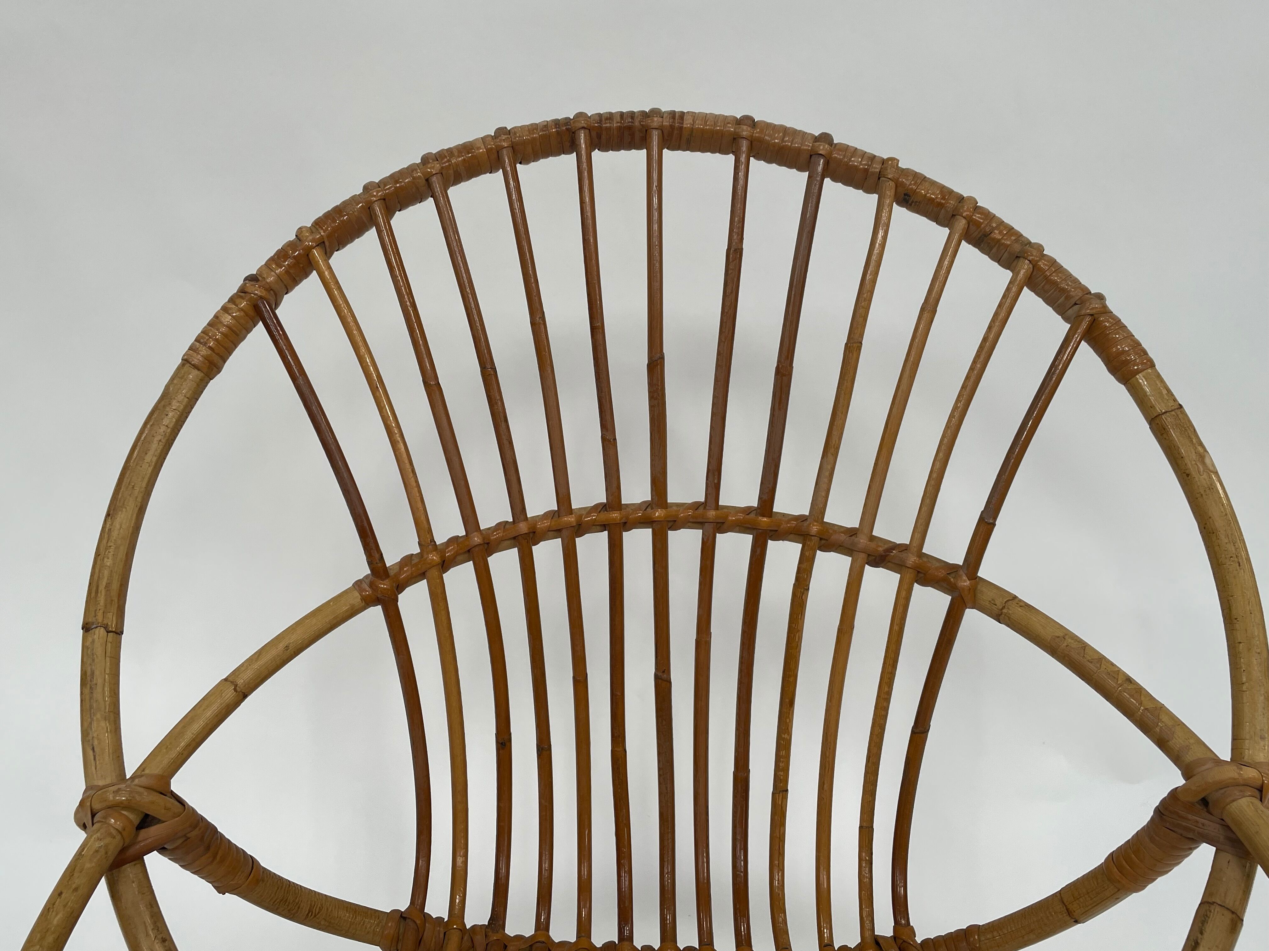 Vintage rattan chair by Dirk van Sliedregt Rohe Noordwolde 1960 in the Netherlands