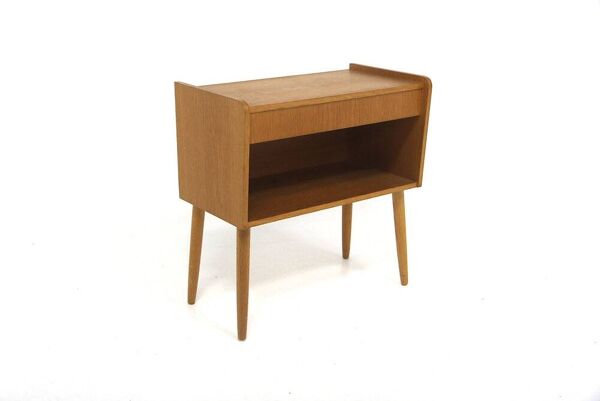 Table de chevet scandinave en chêne, Suède, 1960
