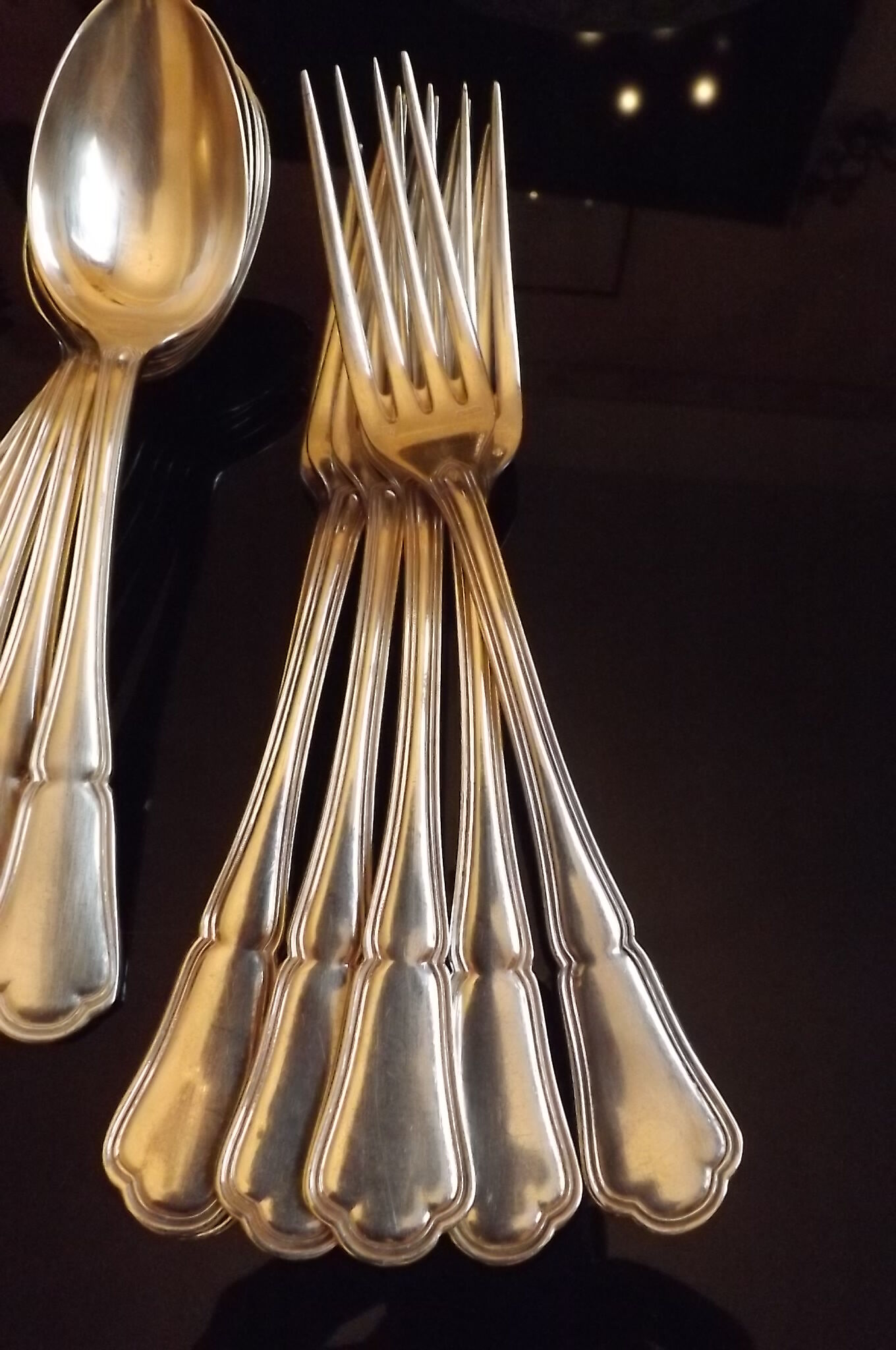 24 cutlery forks and spoons ercuis 20th