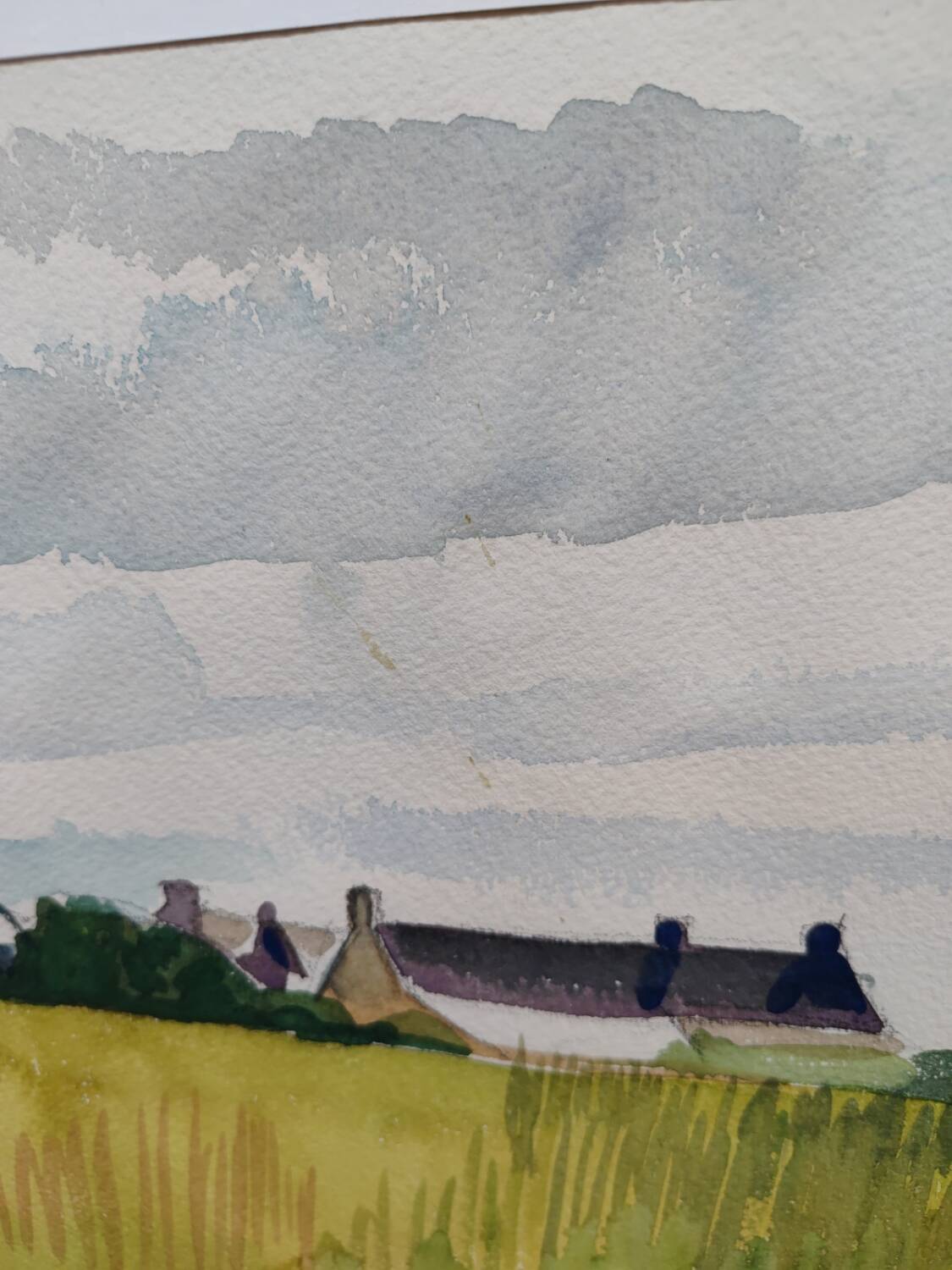 Watercolor by Michel Roubille, Saint Colomban 1978