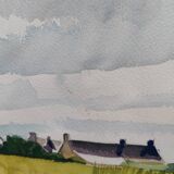 Watercolor by Michel Roubille, Saint Colomban 1978