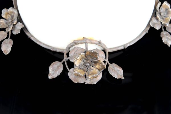 Applique murale Art Déco, fer forgé et albâtre – France, vers 1920