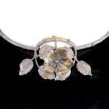 Art Deco wall sconce, wrought iron and alabaster – France, circa 1920