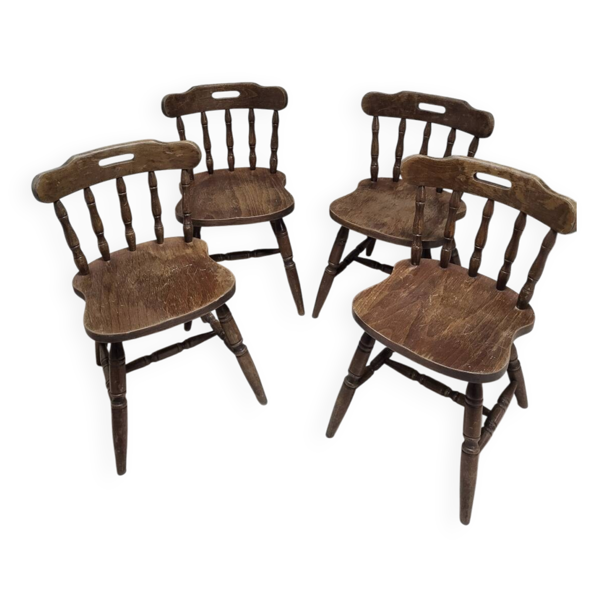 4 chaises Western en bois courbé