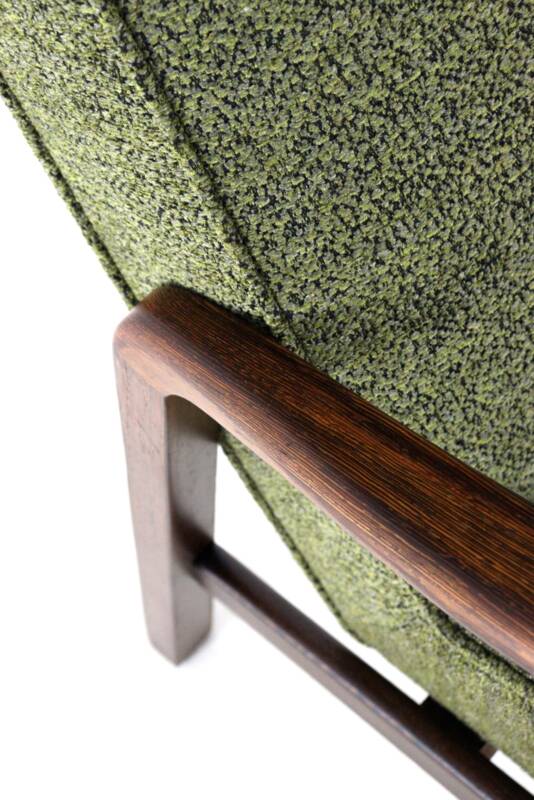 Knicos Armchair in Wengé with Green Upholstery | very rare dutch design