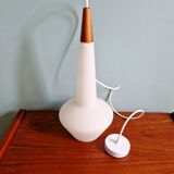 Scandinavian suspension in satin white opaline, 1960.