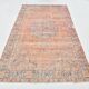 5'0 x 8'7 Ft Terracotta & Faded Blue Floral Vintage Persian Rug, 153x261 Cm