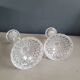 Pair of antique molded glass candlesticks
