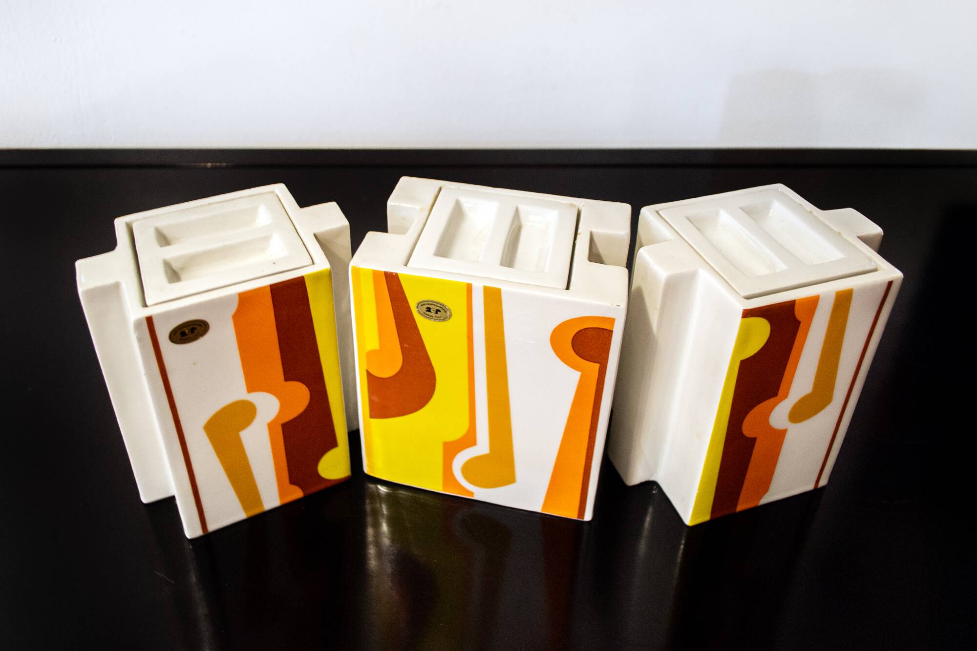Ceramiche Collezione Cubicon di Peter Chinni per Arte Ceramica Romana 70's