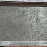 Old Persian tray in silver metal