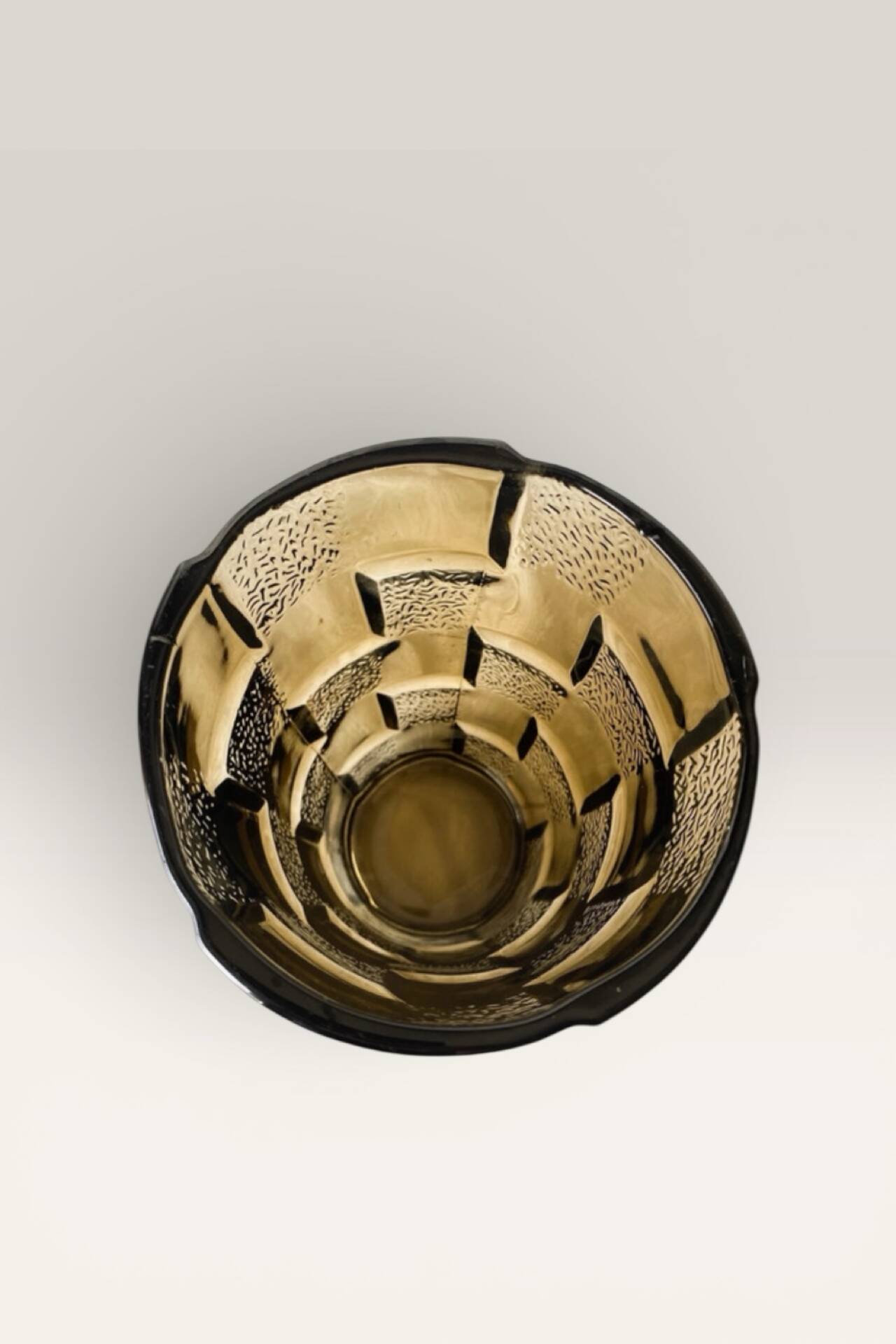 Pressed-mould glass vase 1970s Brutalist / Mid-Century aesthetic
