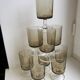 Set of 8 70s smoked glass wine glasses