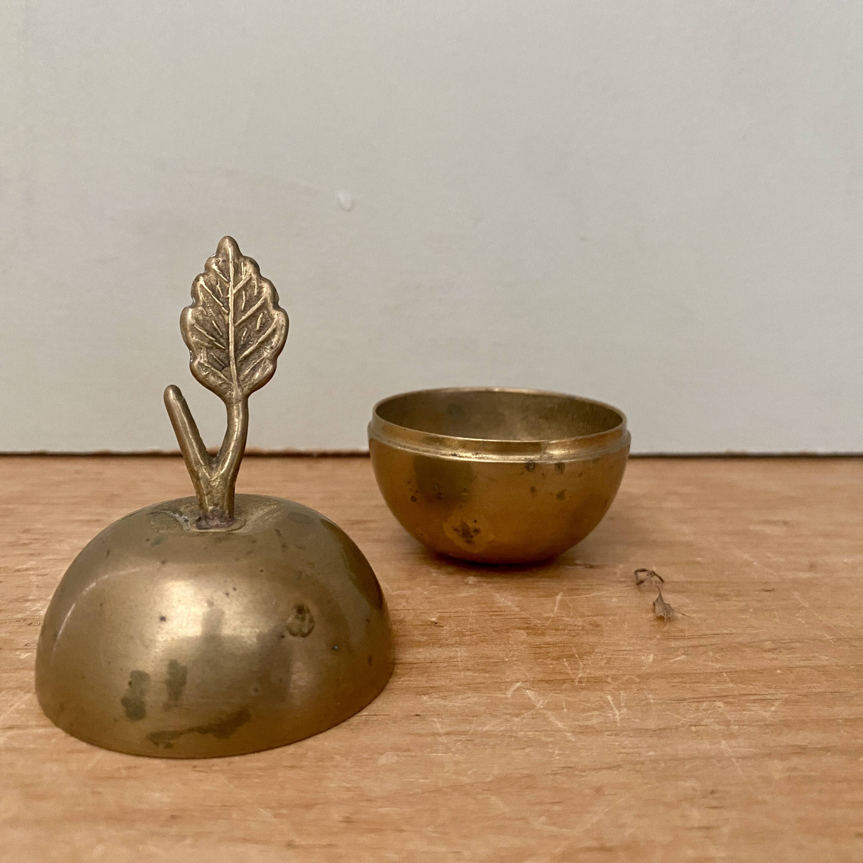 Small vintage brass apple box