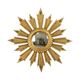 Vintage Wooden Sunburst Sun Mirror Convex France 51cm