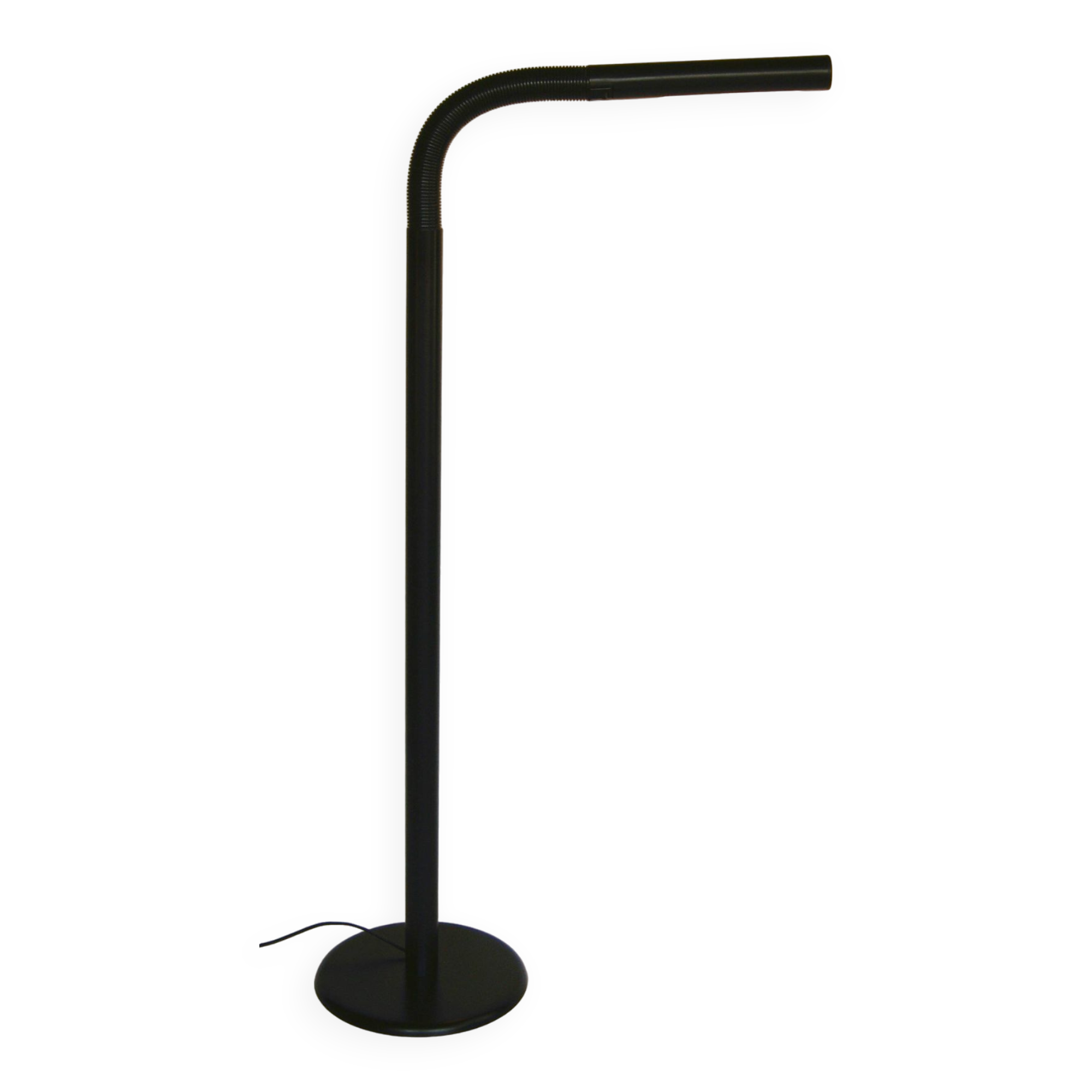 Rare black bendy tube floor lamp from LYFA Denmark - Star War era design late 1970s.