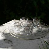 Whiskey liqueur service, cherry blossom pattern