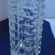 Vase ancien verre transparent 4 faces annees 60