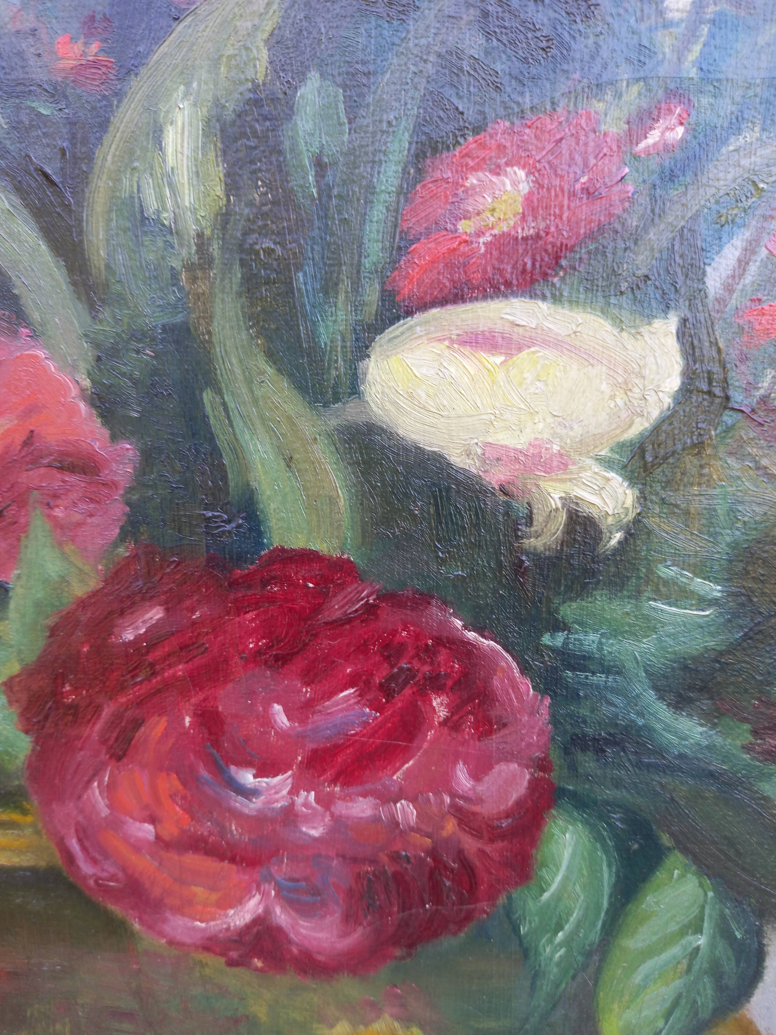 Painting bouquet of flowers signed 1926