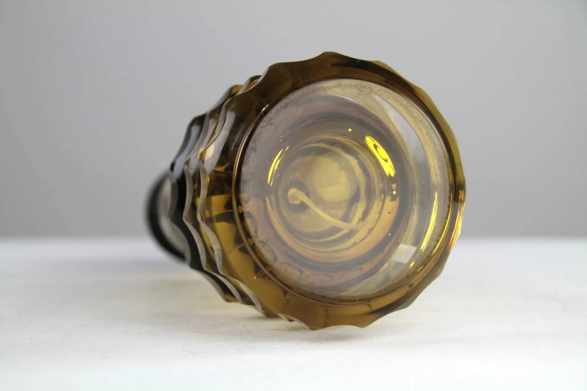 Amber & Clear Glass Table Lamp – Sweden, 1960s/1970s