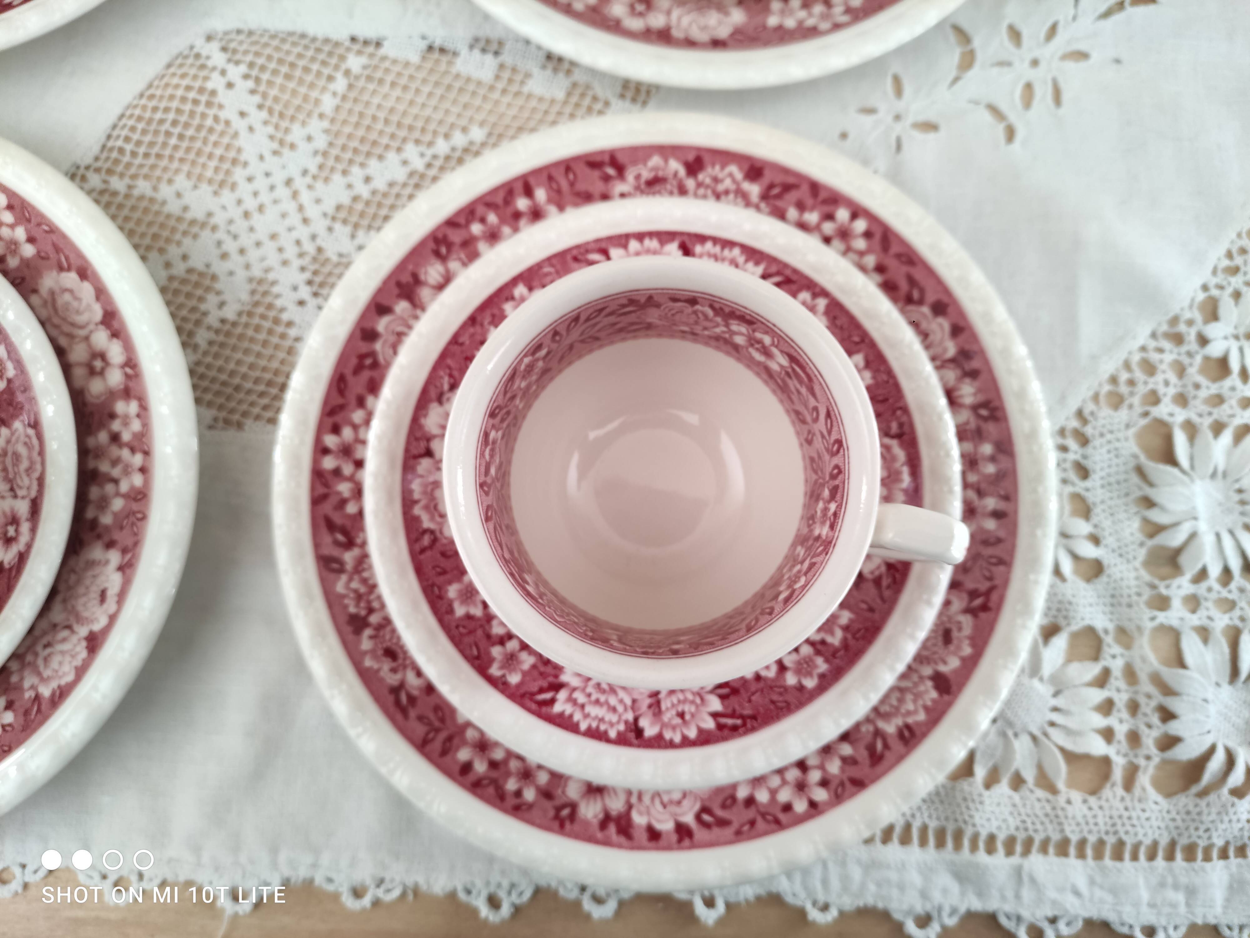 Coffee service 12 rooms 4 people Villeroy & Boch model Rusticana red English décor