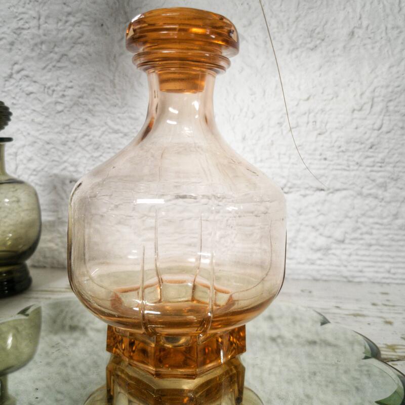 Art Deco pink decanter