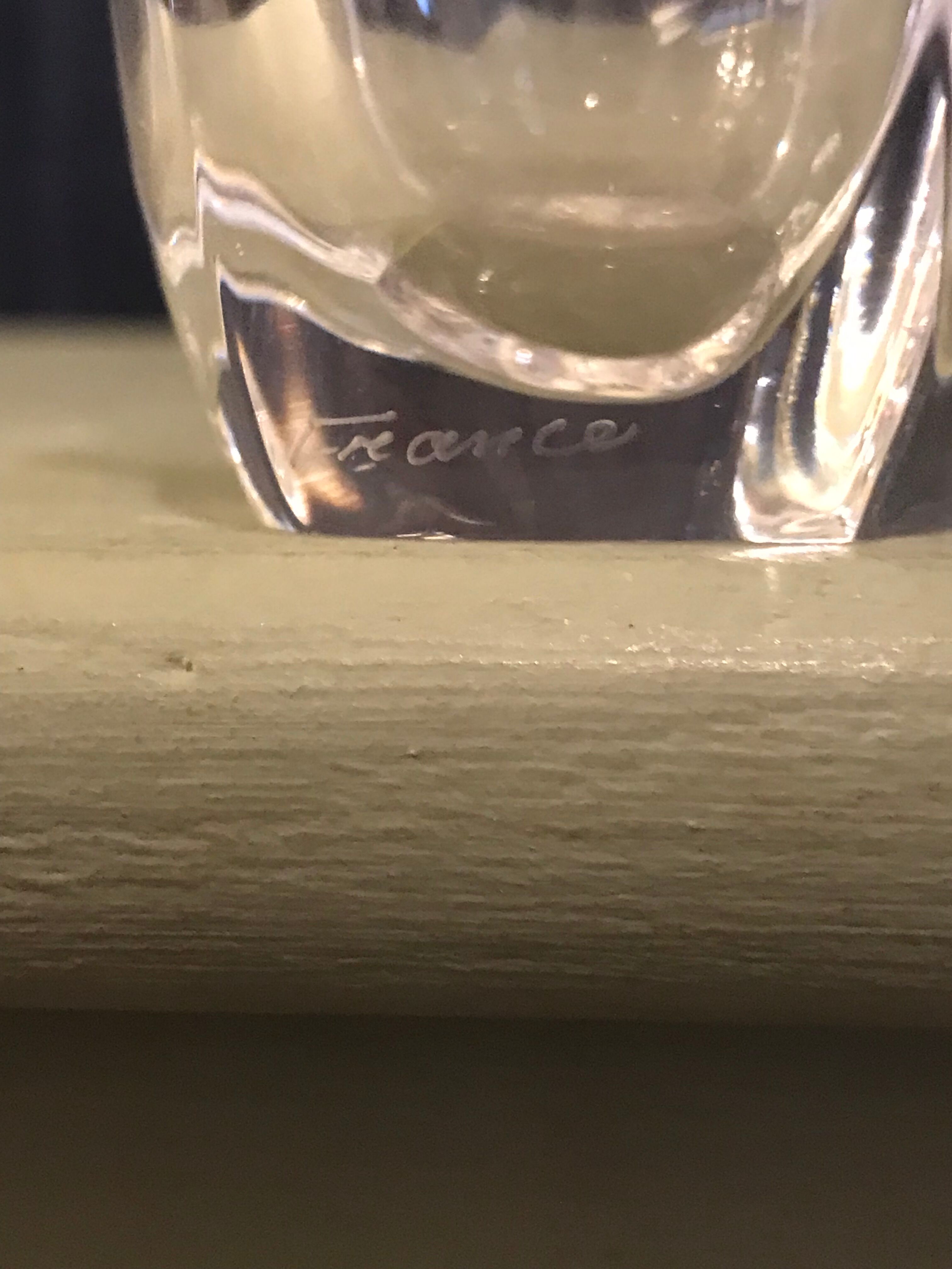 Crystal vase signed daum france