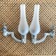 Pair of vintage silver fish wall lights