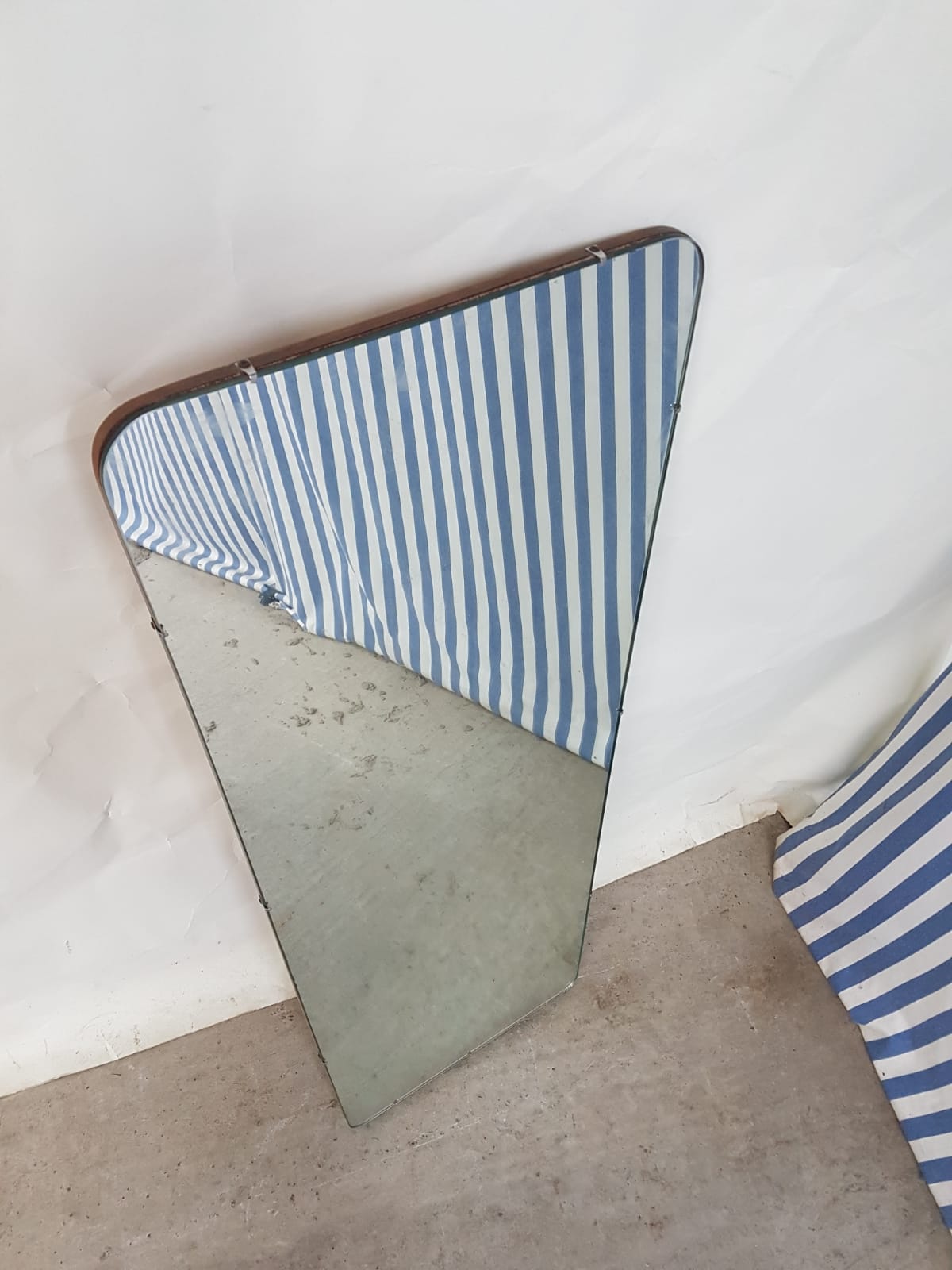Vtg Mid Century Floor Standing Wall Mirror Danish Scandi Design Retro 70s 40x106cm