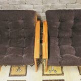 Pair of Yngve Ekström pine armchairs 1970