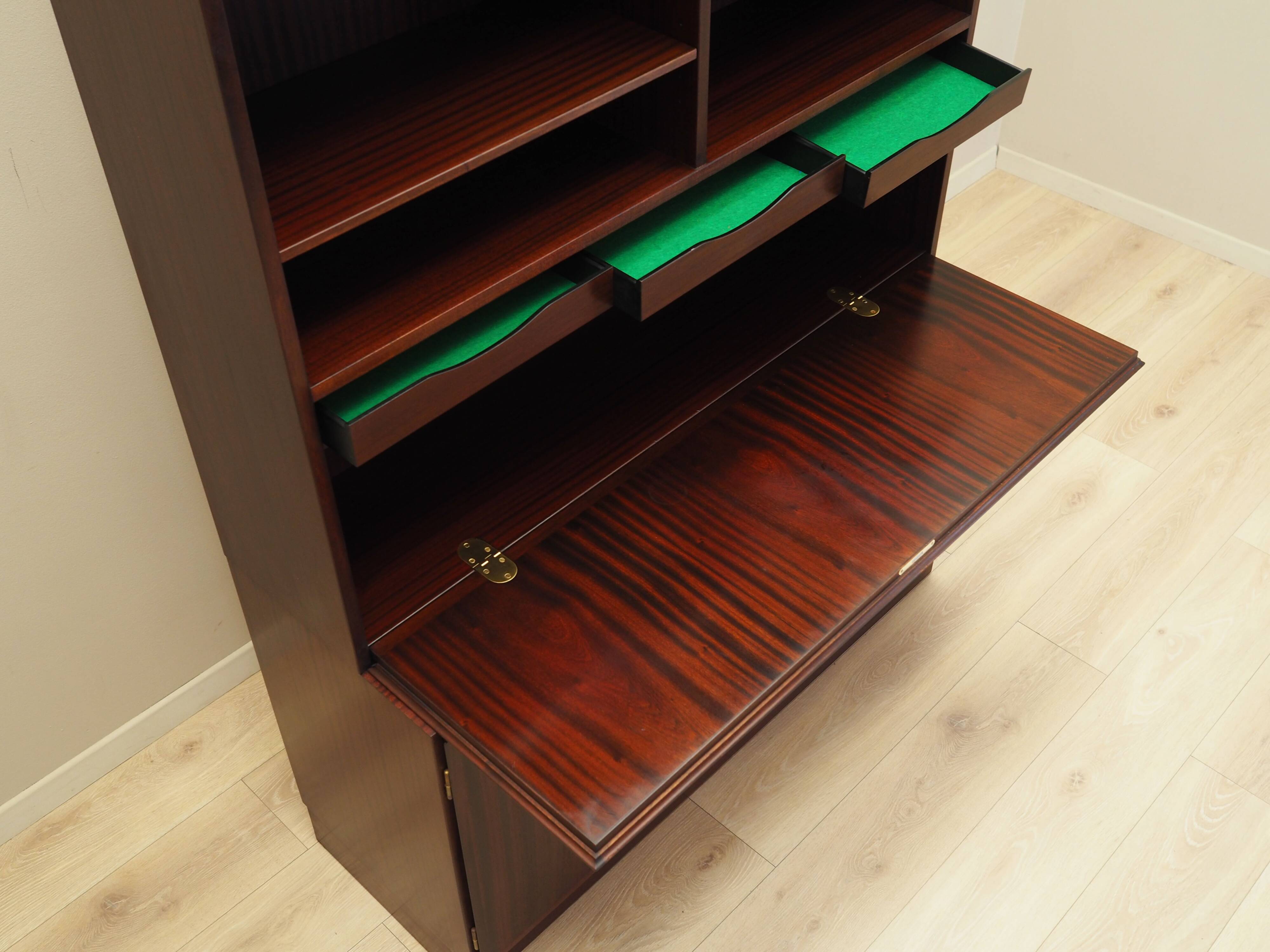 Mahogany bookcase, Danish design, 1970s, manufacture: Omann Jun