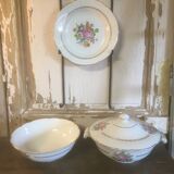 Set of tureen, salad bowl and "Irene" dish in Luneville earthenware