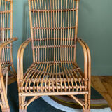 Pair of rattan armchairs