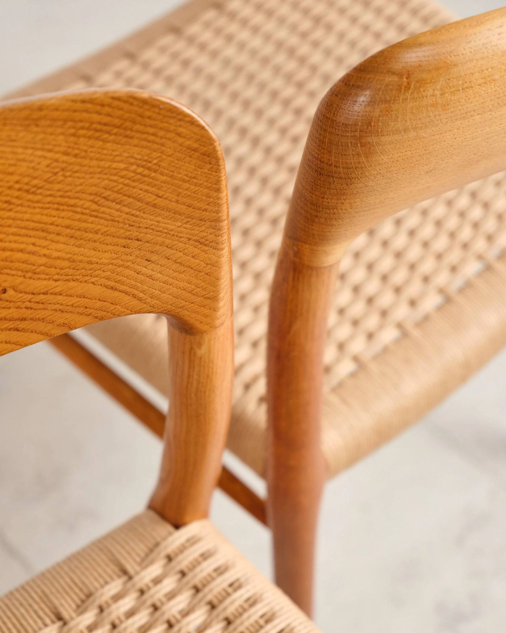 Set of 4 chairs model 75 in oak, Niels O. Møller, Denmark, 1950s
