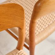 Set of 4 chairs model 75 in oak, Niels O. Møller, Denmark, 1950s